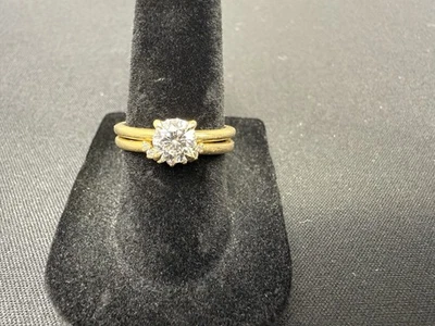Women's Diamond Wedding Set .65 CTW 18K Yellow Gold 5.2 Grams Lab Grown Size 7 - Image 1 of 4