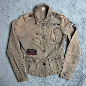 Y2K Vintage Gadzooks Twenty One Military Style Aviation Damen Bomberjacke M - Bild 1 von 9