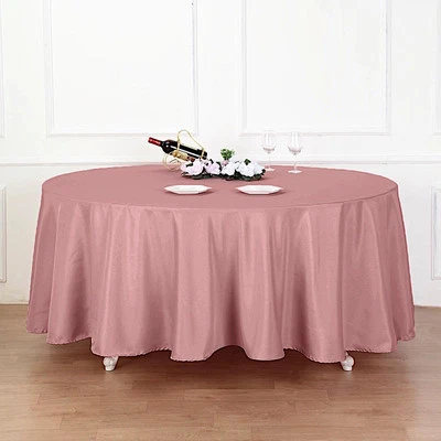 DUSTY ROSE 108" ROUND POLYESTER TABLECLOTHS Wedding Affordable Tabletop Supplies - Image 1 of 4