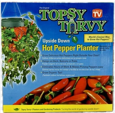Maceta original Topsy Turvy boca abajo pimienta caliente - como se ve en la televisión - nueva Foto 1 de 2