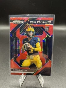 2024 Panini Prizm Draft Picks- New Recruits Red Cracked Ice- JJ McCarthy NR-JMY - Picture 1 of 2