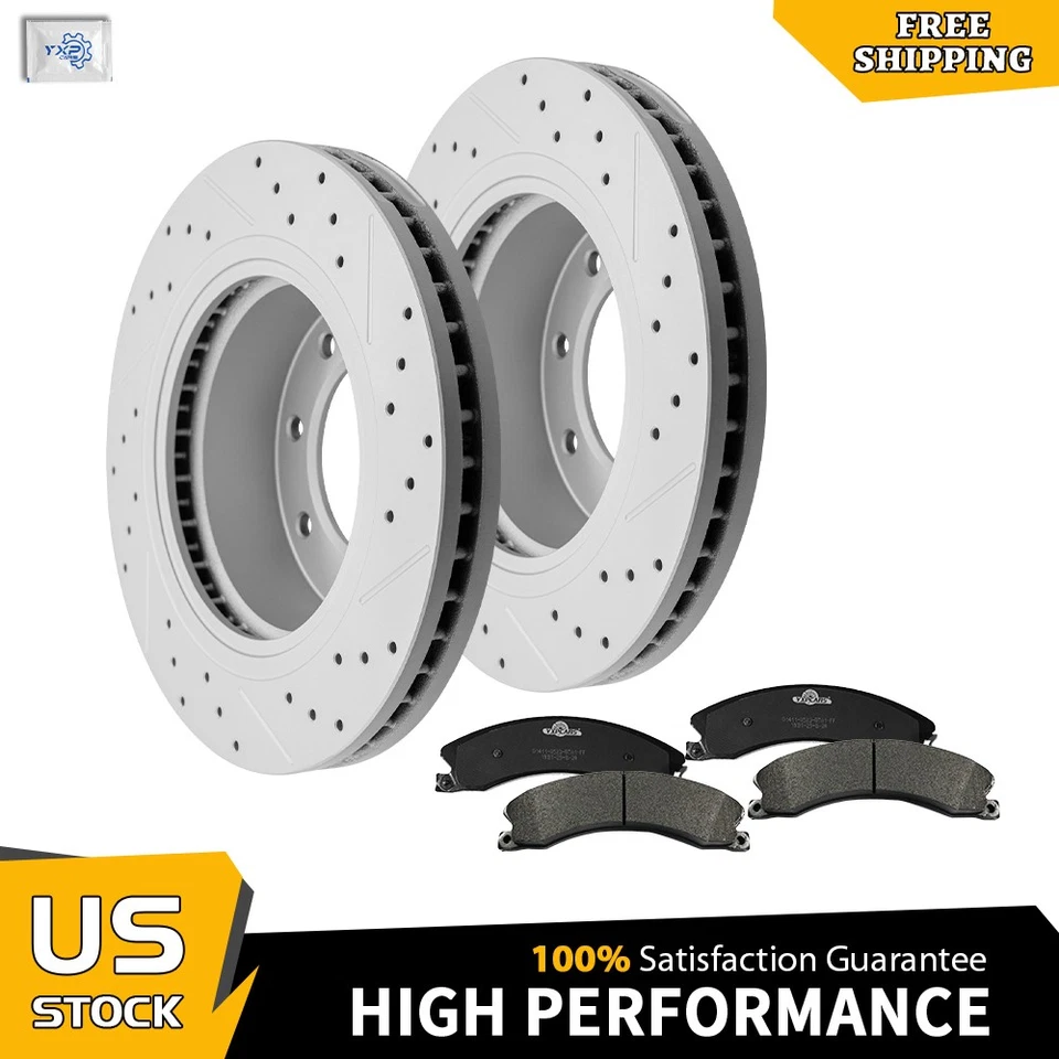 Pastillas de freno rotores de disco perforados delanteros para Nissan NV2500 NV3500 NV1500 2012-2021 Foto 1 de 4