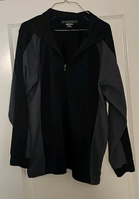 Greg Norman Play Dri Men's Long-Sleeve 1/4 Zip Golf Pullover Size L Black/Gray - Image 1 of 4