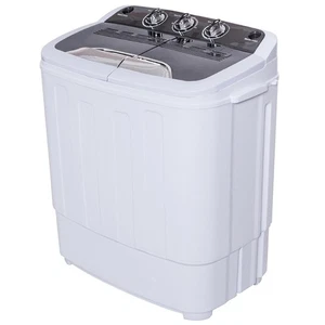 Mini Compact Twin Tub Washing Machine Washer 13lbs Spin Spinner Black &White New - Picture 1 of 12