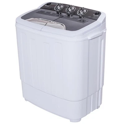 Mini Compact Twin Tub Washing Machine Washer 13lbs Spin Spinner Black &White New - Image 1 of 4