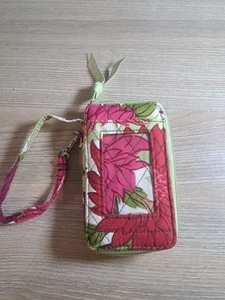 Vera Bradley Hello Dahlia Credit Card ID Holder With Wrist Strap - Picture 1 of 10
