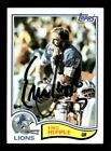 Eric Hipple Signed 1982 Topps Football #341 Detroit Lions On-Card Auto