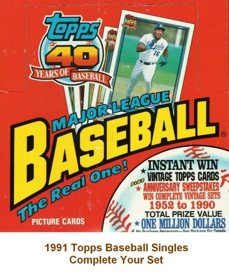 1991 Topps Baseball Cards Complete Your Set Pick Singles From 1-200 ALL NM-MT - Image 1 of 1