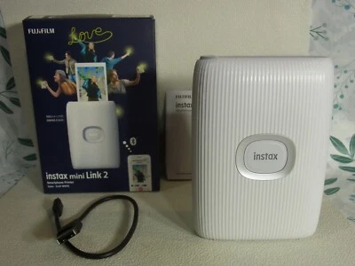 FUJIFILM INSTAX MINI LINK 2 CLAY WHITE Use less item from JAPAN FujiFilm USED - Image 1 of 4