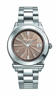Reloj Ferragamo para hombre FF3050013 FERRAGAMO 1898 esfera marrón acero inoxidable fecha Foto 1 de 4