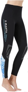 Traje de neopreno leggings pantalones Dive & Sail para mujer. Diseño azul. - Imagen 1 de 2