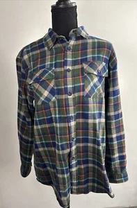 LL Bean Womens XL Plaid Flannel Shirt Double Front Pockets Stretch Fit - Picture 1 of 10