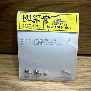 Vintage Rocket City RC Specialties #78F 1/4" Ball Hole and 4-40 Hardware (2ea) - Picture 1 of 7