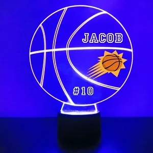 Luz LED Phoenix Suns, Personalizada GRATIS, NBA Baloncesto LED Lámpara Para Ventilador Deportiva - Imagen 1 de 11