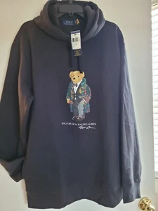 Polo Ralph Lauren Mens LT Big Tall Black Toggle Jacket Bear Hoodie New w/tags! - Picture 1 of 7
