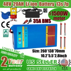 Li-ion EBIKE Battery 48V 20Ah for 200W-1500W Electric Motor Bicycles & 35A BMS - Picture 1 of 18
