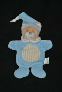 Peluche doudou ours marionnette CMP mes petits cailloux bonnet bleu blanc NEUF - Picture 1 of 1