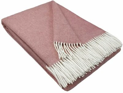 Wolldecke Plaid 140x200cm Wohndecke   100%Wolle  Schurwolle Altrosa - Bild 1 von 4