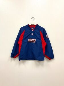 Vintage 2000s Reebok Kids 100% Polyester NY Giants NFL Pullover Size Medium Blue