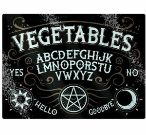 Vegetables Ouija Glass Chopping Board, Evil Spirits Supernatural Food Witchcraft - Picture 1 of 4