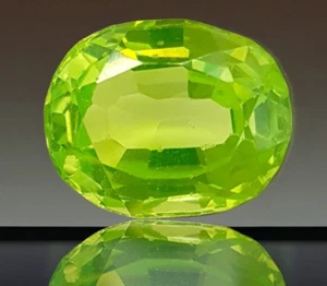 Certified Natural Oval Cut Olive Green Peridot 7.00 Cts  AG118 - Picture 1 of 5