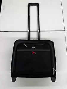 Solo Rolling Briefcase Laptop Case With Saginaw Valley State University Logo - Picture 1 of 22