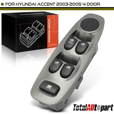 Interruptor de ventana eléctrica para Hyundai Accent 2003-2005 sedán delantero izquierdo 9357025005NR Foto 1 de 4