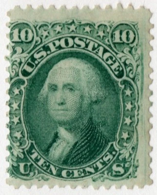US Sc# 68 *SIN USAR NG H* {10c GREEN WASHINGTON } EXCELENTE DESDE 1861 CV$ 450,00 Foto 1 de 4