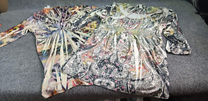 Style&Co Lot of 2 Blouses Tunics Multicolor XL Mixed Print 3/4 Sleeve Flowy Cute