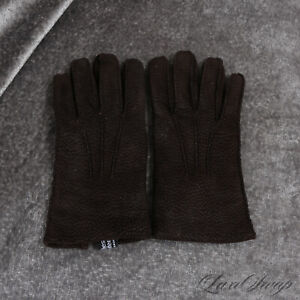 LNWOT Chester Jefferies Made in England Espresso Carpincho Cashmere Lined Gloves