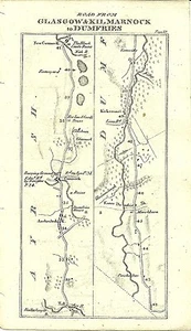 Antique map, Taylor & Skinner, Glasgow & Kilmarnock to Dumfries (2) - Picture 1 of 2