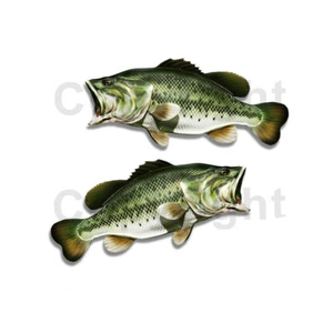 Largemouth Bass Sticker Decal Fishing Boat Car Truck Camper Trailer F032 2 Pack - Bild 1 von 1