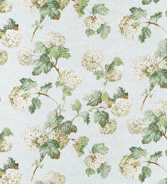 Thibaut/Anna French Curtain Fabric 'SUSSEX HYDRANGEA' 3.5 METRES SOFT BLUE - Image 1 of 4