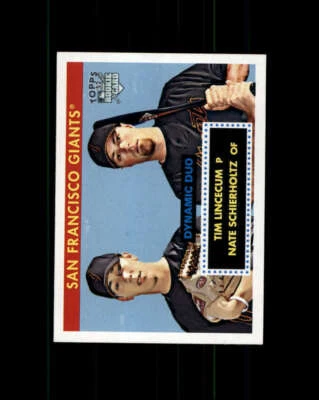 2007 Topps '52 Dynamic Duos #DD1 Tim Lincecum/Nate Schierholtz (ref 165566) - Image 1 of 2