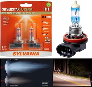 Sylvania SilverStar Ultra H11 55W Two Bulbs Head Light Low Beam Upgrade Lamp EO - Picture 1 of 12