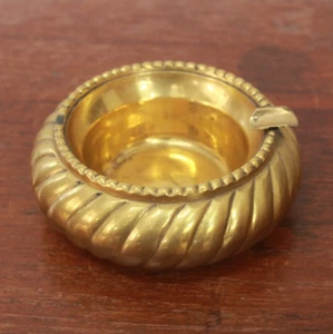 Antique Ashtray Golden Brass Vintage Home Living Room Lounge Decor Gift RESTORED - Picture 1 of 4