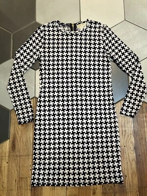 MICHAEL KORS 黑色人字形白色印花换装礼服球衣 S 码千鸟格 — 第 1/3 张图片