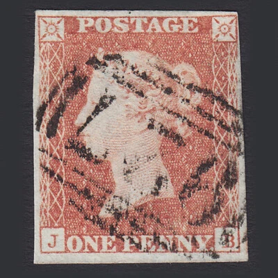 E21 GB QV 1841 1d красный коричневый пластина 89 JB SG8 FU в YARMOUTH 927 + 4 поля - Изображение 1 из 2