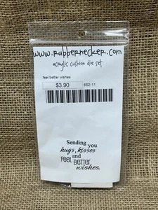 Rubbernecker Rubber Stamp “Sending You Hugs, Kisses And Feel Better Wishes” New! - Picture 1 of 5