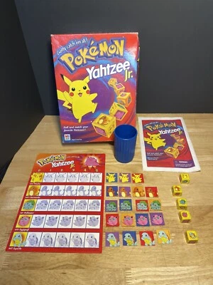 Peças de reposição vintage de jogos de dados Pokemon Yahtzee Jr Milton Bradley - Imagem 1 de 4