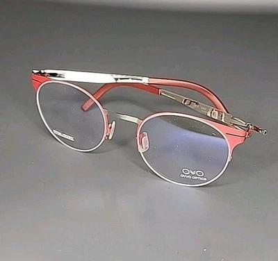 OVVO Optics 5003 Crimson / Light Gold Handmade Titanium Eyeglass Frame 49/21/135 - Image 1 of 4