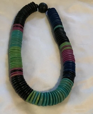  "Collar disco madera multicolor 18"" L (1706)" Foto 1 de 3