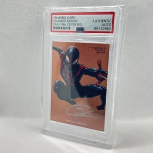 2017 Fleer Ultra Marvel Spider-Man Metal PMG BRONZE SHAMEIK MOORE AUTO PSA AUTH - Picture 1 of 3