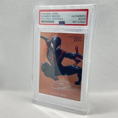 2017 Fleer Ultra Marvel Spider-Man Metal PMG BRONZE SHAMEIK MOORE AUTO PSA AUTH - Image 1 of 3