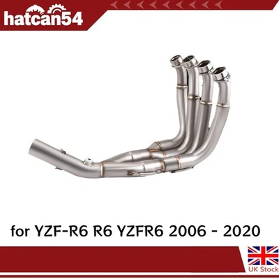 for YZF R6 YZFR6 2006 - 2020 Exhaust Headers Down Front Pipe Collector Downpipe - Image 1 of 4