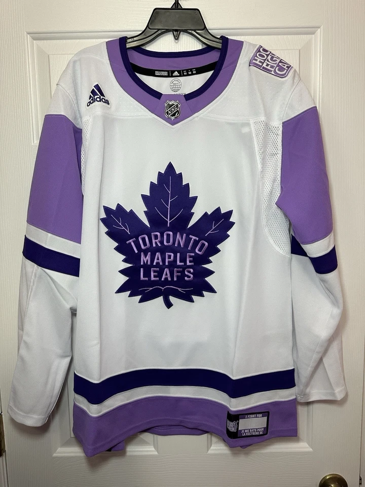 Toronto Maple Leafs Jersey Men's 52 Hockey Fights Cancer Adidas Primegreen