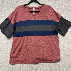 Free People Movement Top Womens M Dusty Pink Space Dyed Striped Lounge Gym - Picture 1 of 8