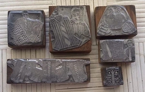 Antique Letterpress Printing Blocks Gentlemen’s Fashion Shirts Ties Advertising - Picture 1 of 2