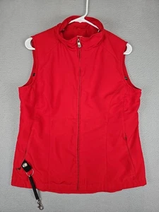Scottevest Women's Medium Red RFID Travel Vest Full Zip Utility Pockets SEV TEC - Picture 1 of 9