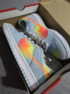 Big Kid's Nike Dunk Low BG Glacier Blue/Total Orange - 7Y (HF4797 474) - Picture 1 of 6